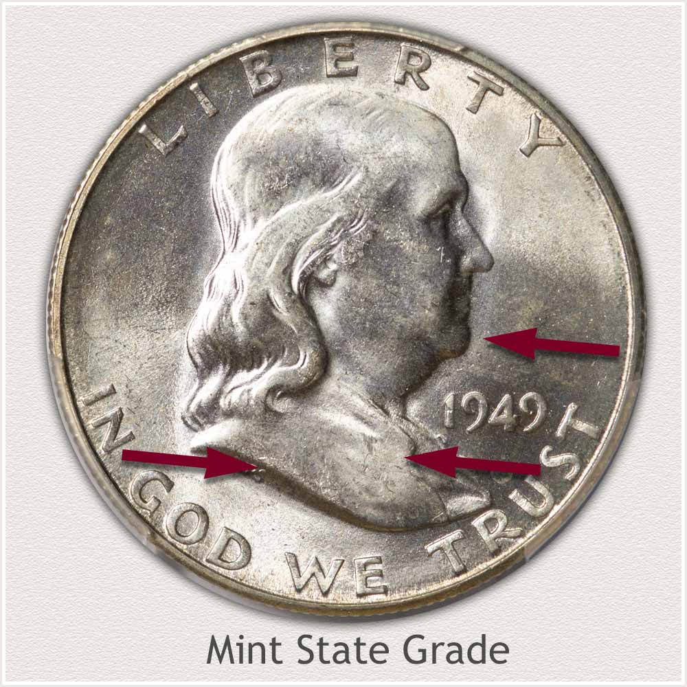 1949 Franklin Half Dollar Mint State Grade