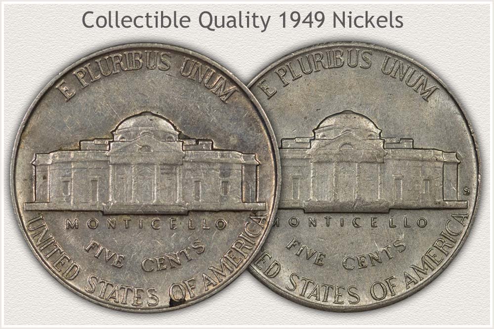 Reverse 1949 Jefferson Nickels