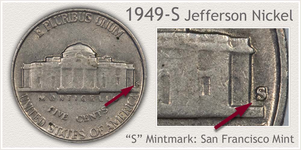 1949-S Jefferson Nickel