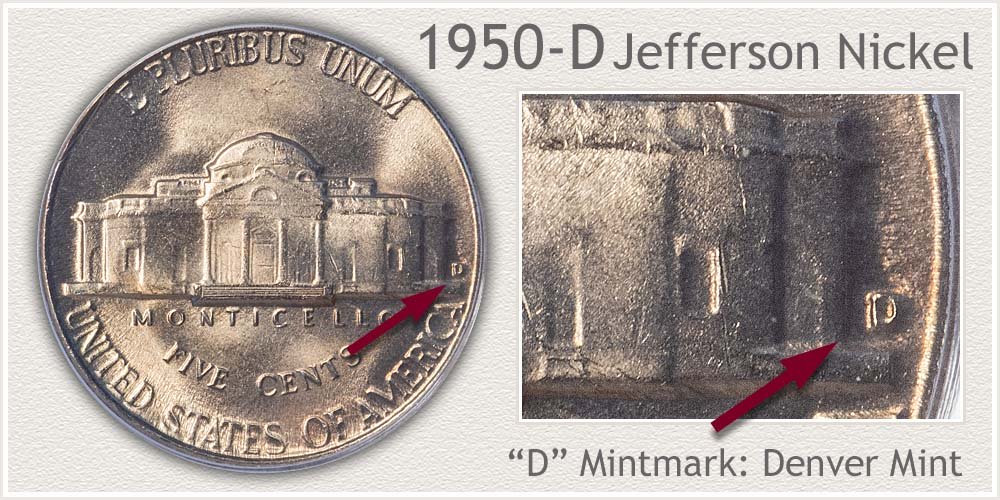 1950-D Jefferson Nickel