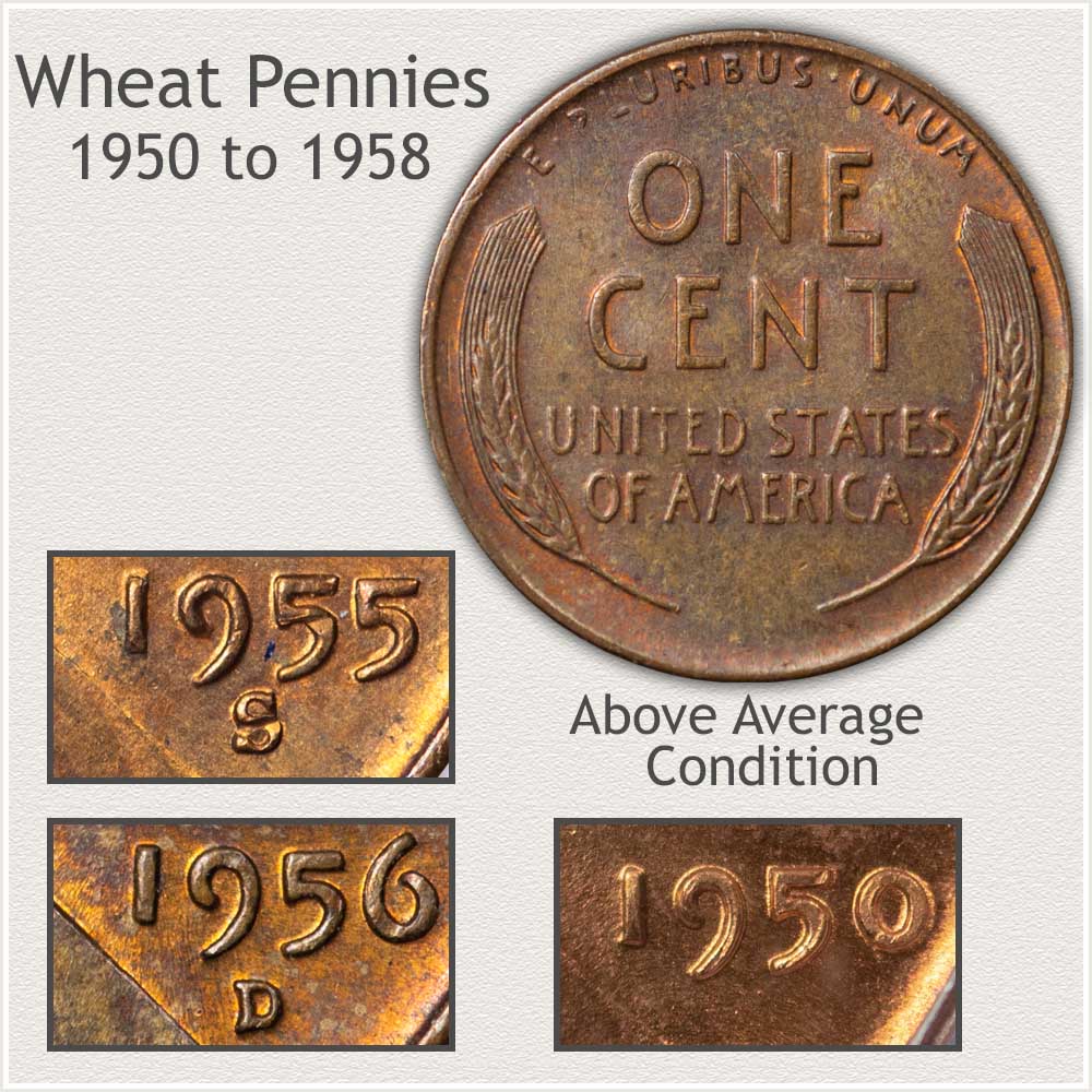 Important Features of the 1950's Decade Wheat Pennies