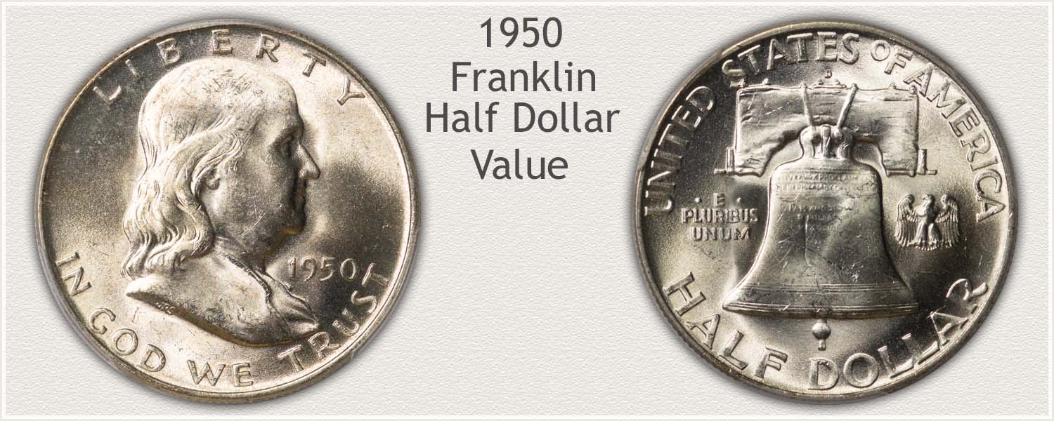 1950 Half Dollar - Franklin Half Series - Obverse and Reverse View