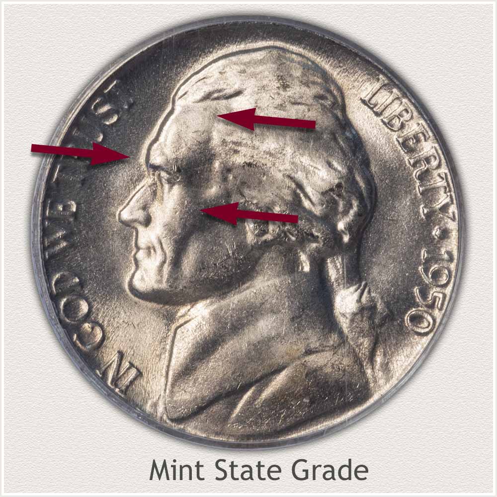 1950 Jefferson Nickel Mint State Grade