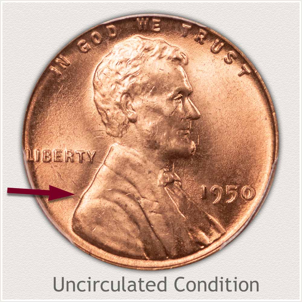 Uncirculated Grade 1950 Lincoln Penny