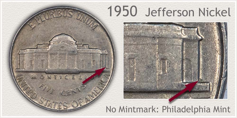 1950 Jefferson Nickel