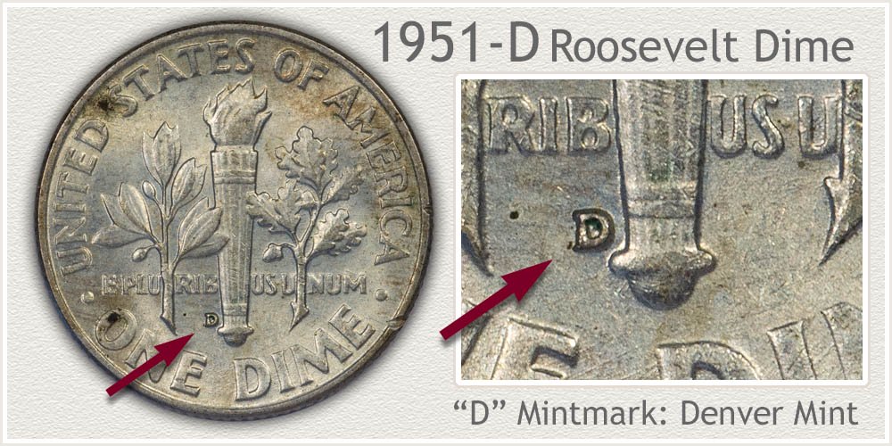 1951-D Roosevelt Dime