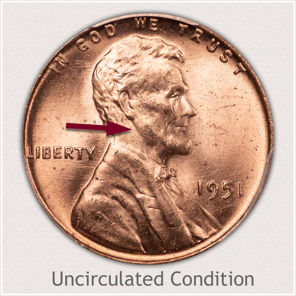 Uncirculated Grade 1951 Lincoln Penny