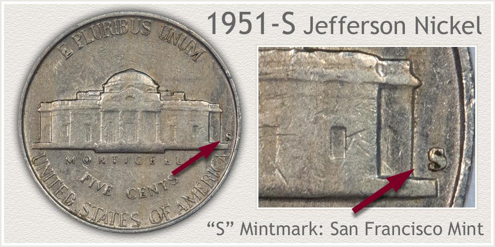 1951-S Jefferson Nickel