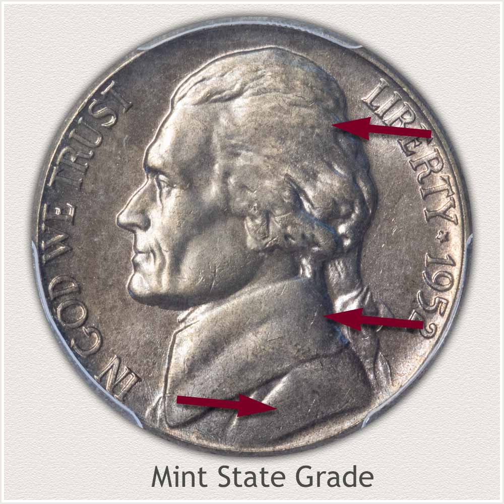 1952 Jefferson Nickel Mint State Grade