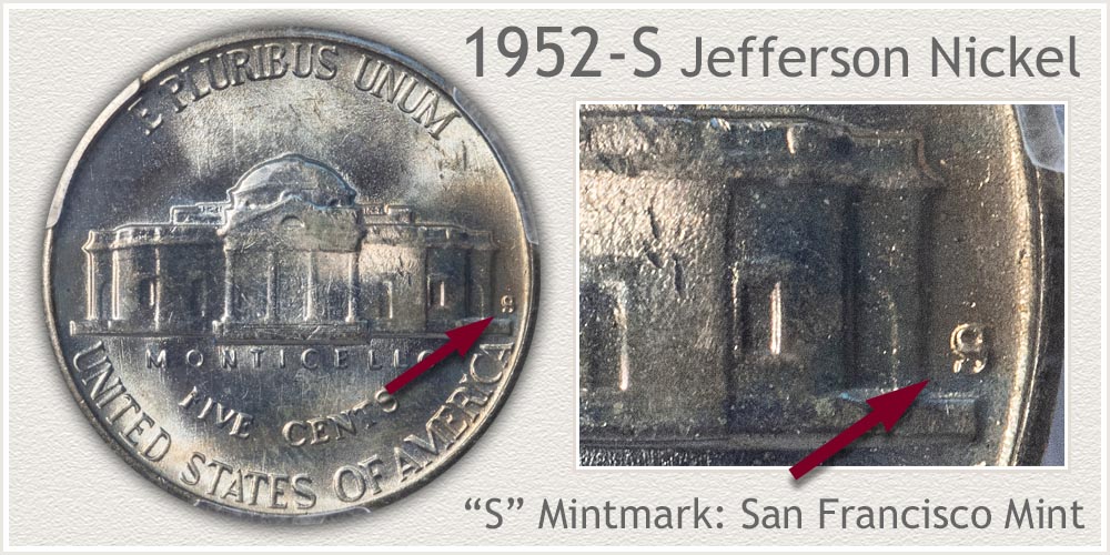 1952-S Jefferson Nickel