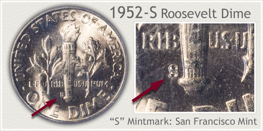 1952-S Roosevelt Dime