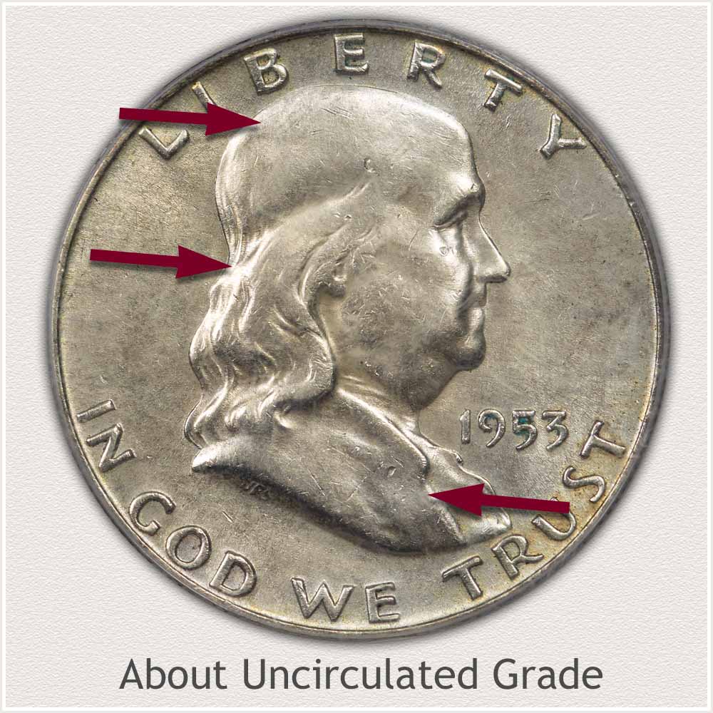 Franklin Half Dollar About Uncirculated Grade