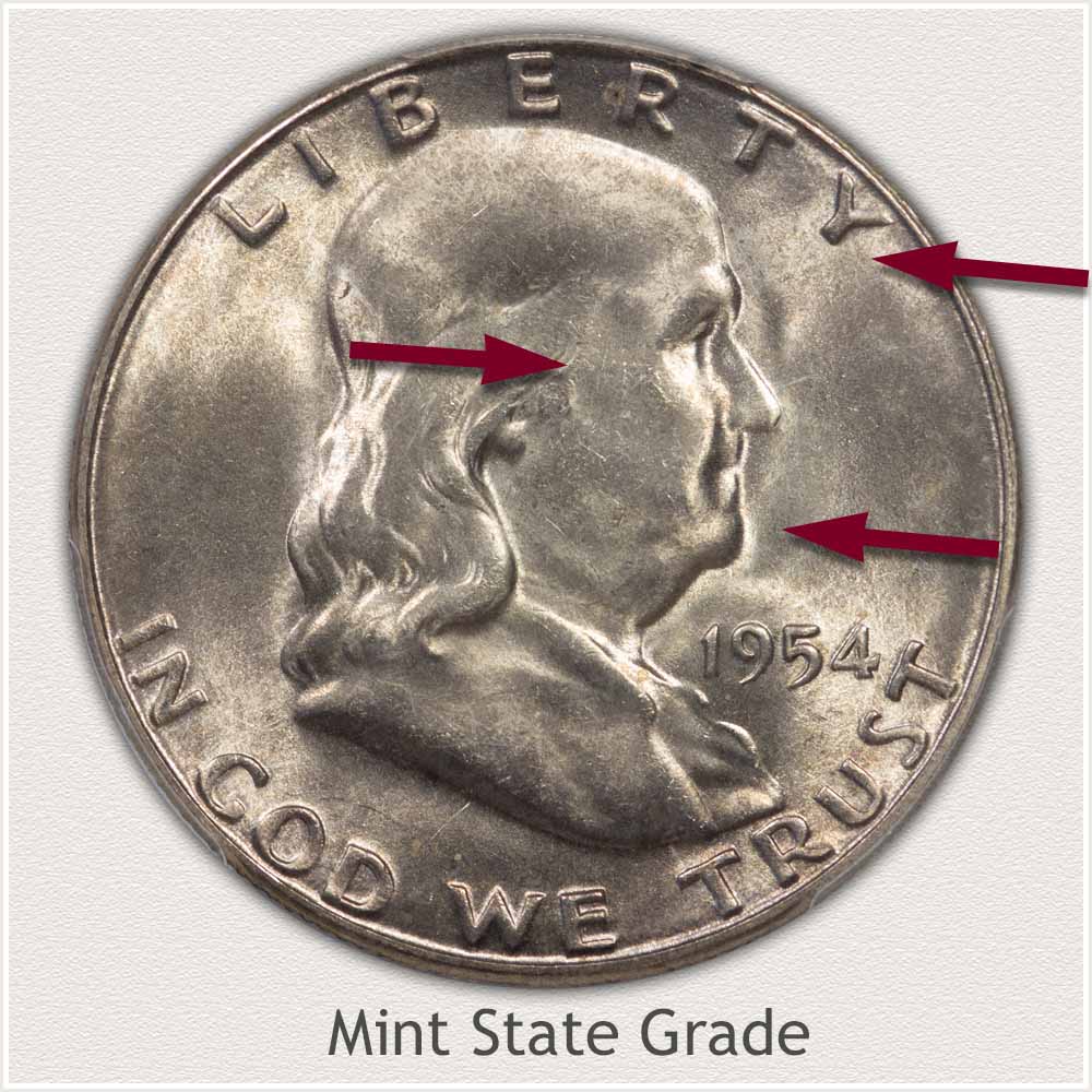 1954 Franklin Half Dollar Mint State Grade