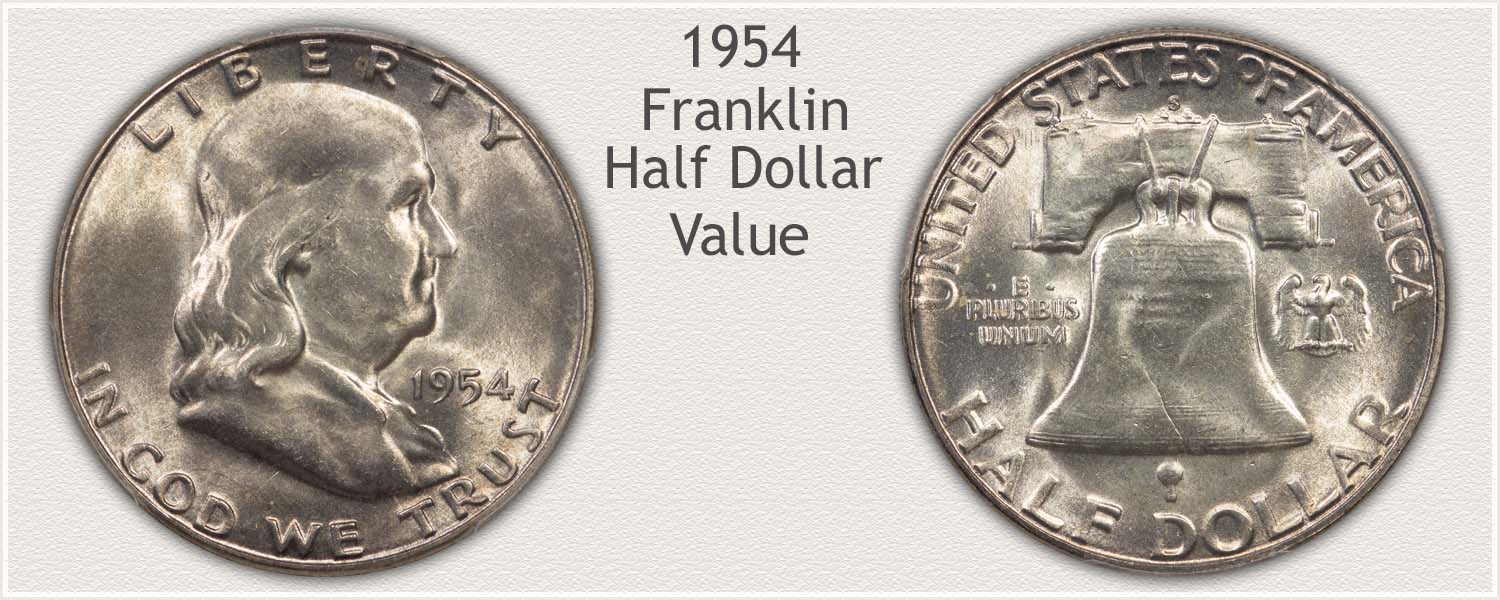 1954 Half Dollar - Franklin Half Series - Obverse and Reverse View