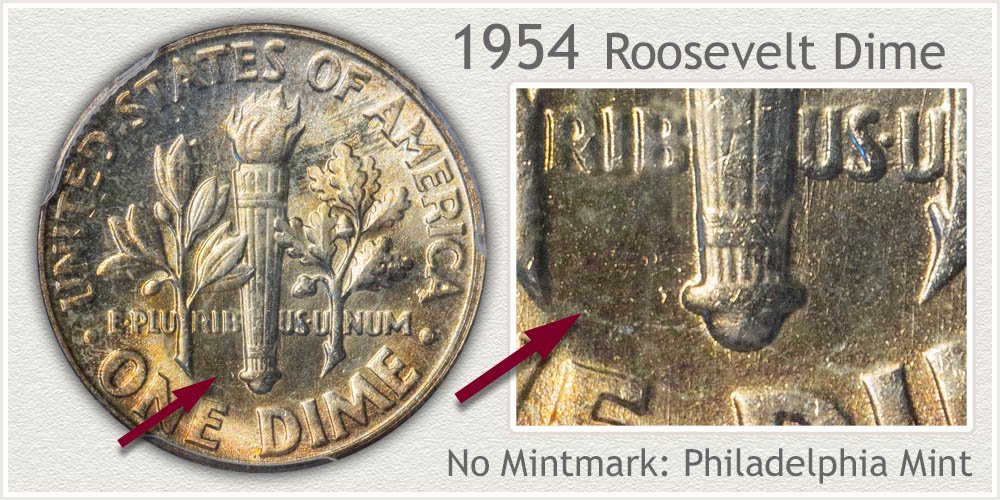 1954 Roosevelt Dime