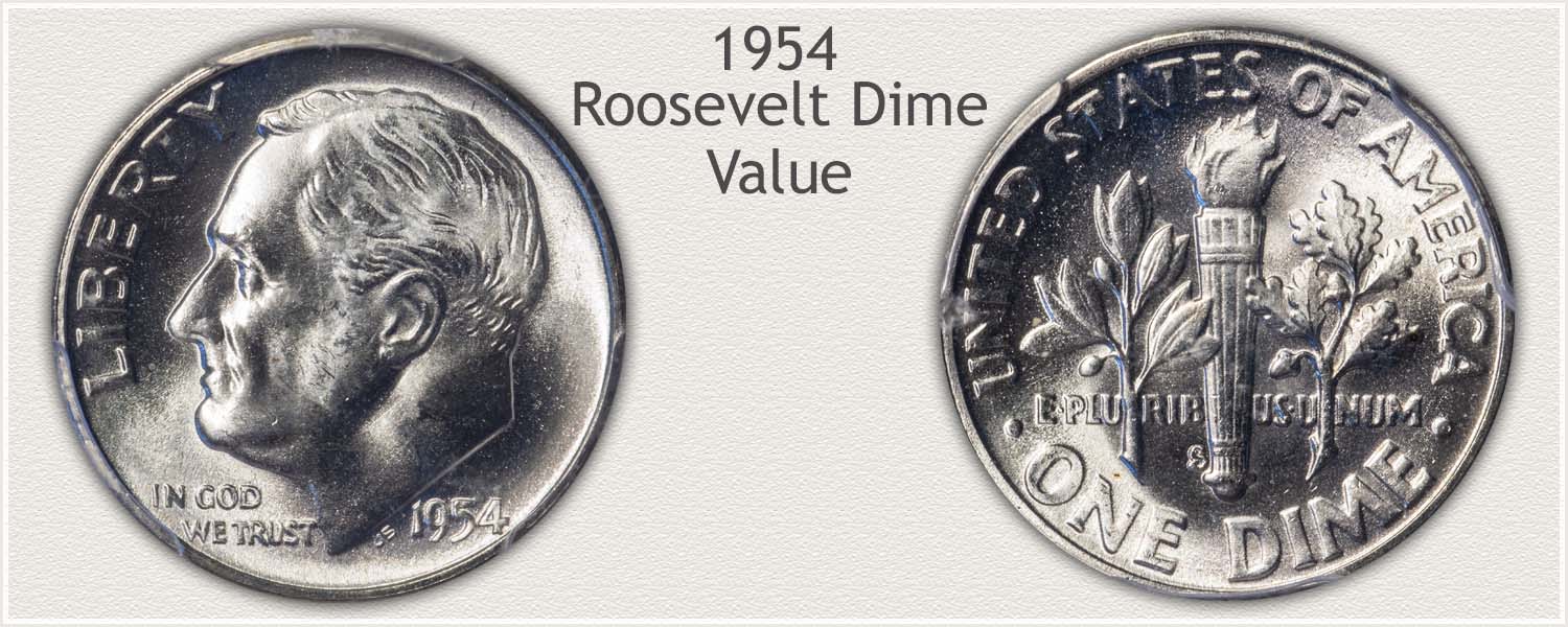 1954 Roosevelt Dime - Obverse and Reverse