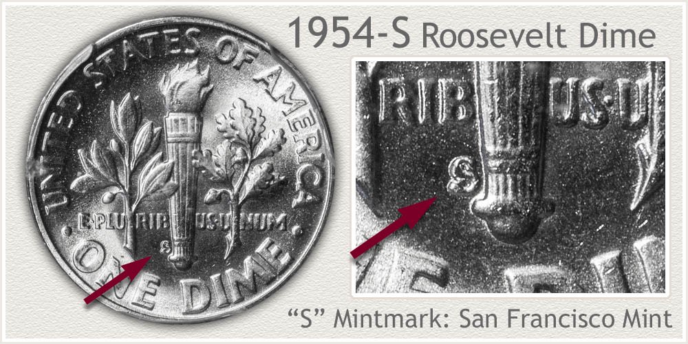 1954-S Roosevelt Dime