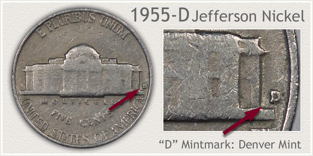 1955-D Jefferson Nickel