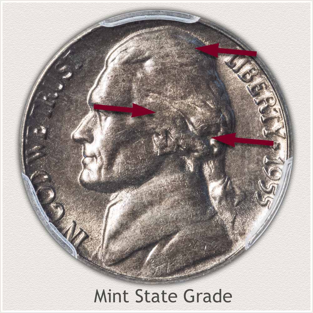 1955 Jefferson Nickel Mint State Grade
