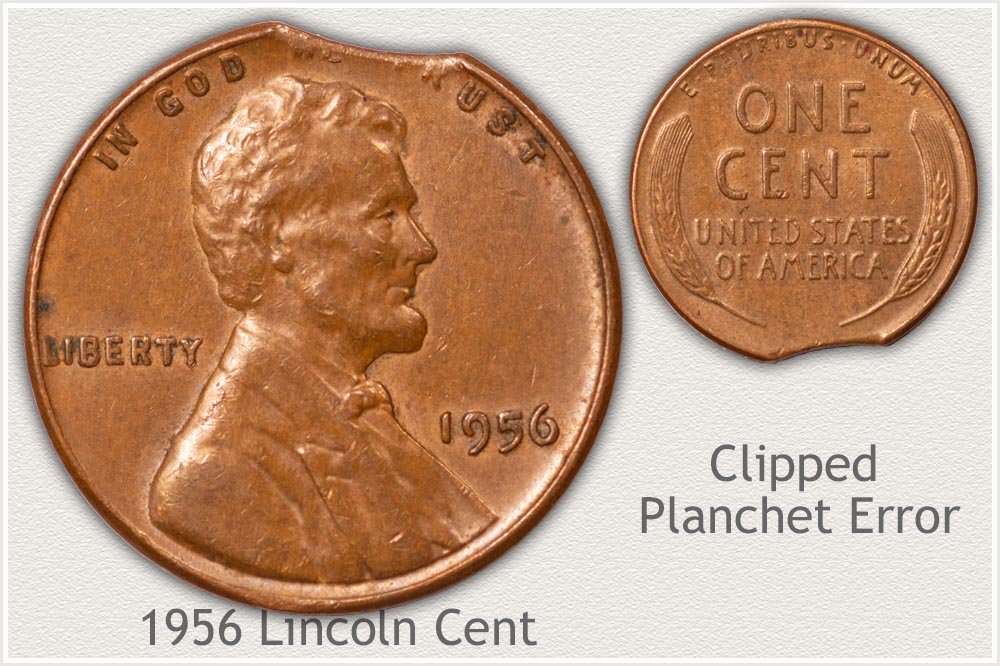 1956 Penny with Clipped Planchet