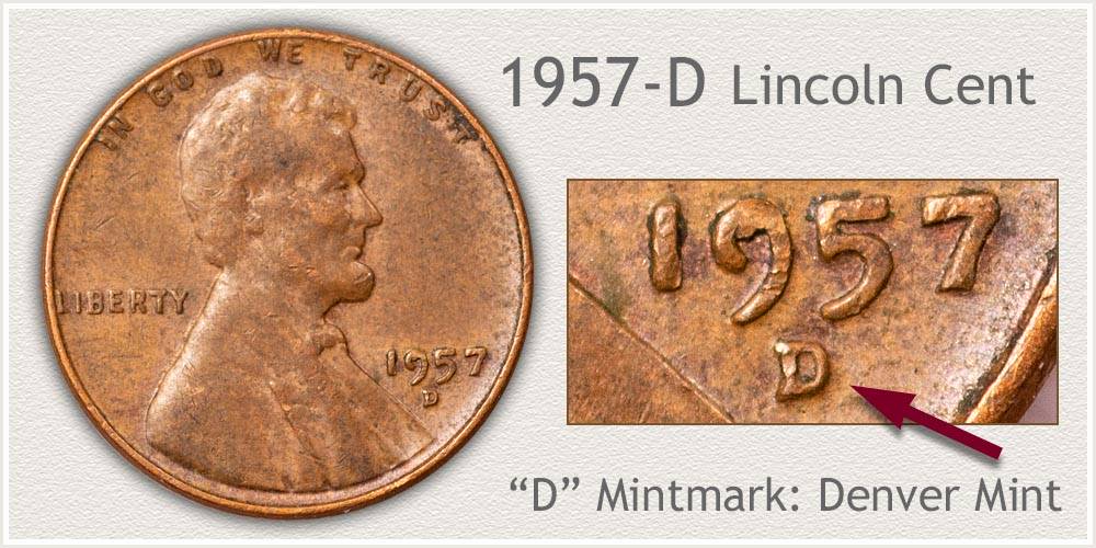 1957 D Lincoln Wheat BIE Error Cent Good at 's Collectible