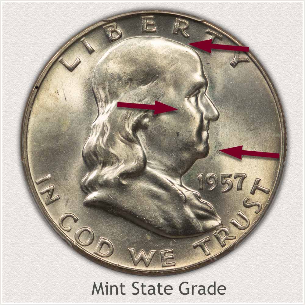 1957 Franklin Half Dollar Mint State Grade