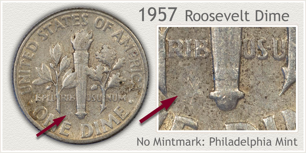 1957 Roosevelt Dime