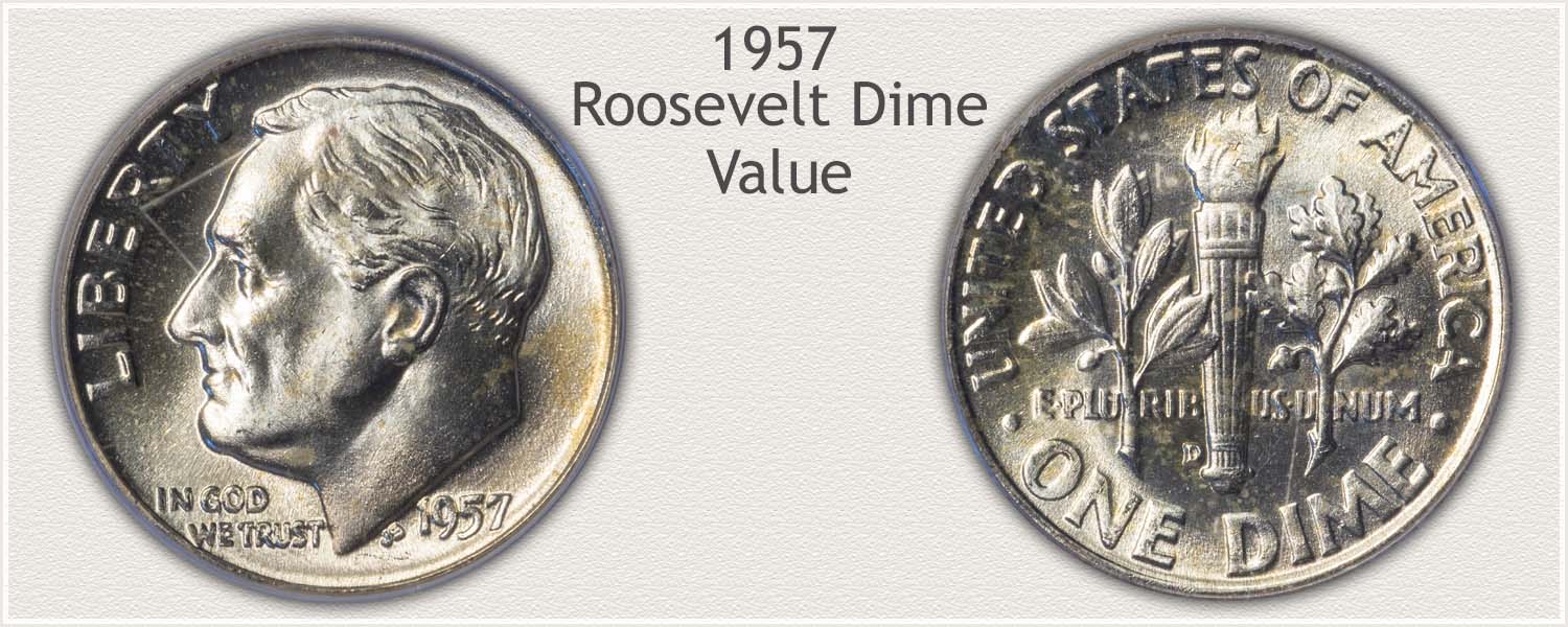 1957 Roosevelt Dime - Obverse and Reverse