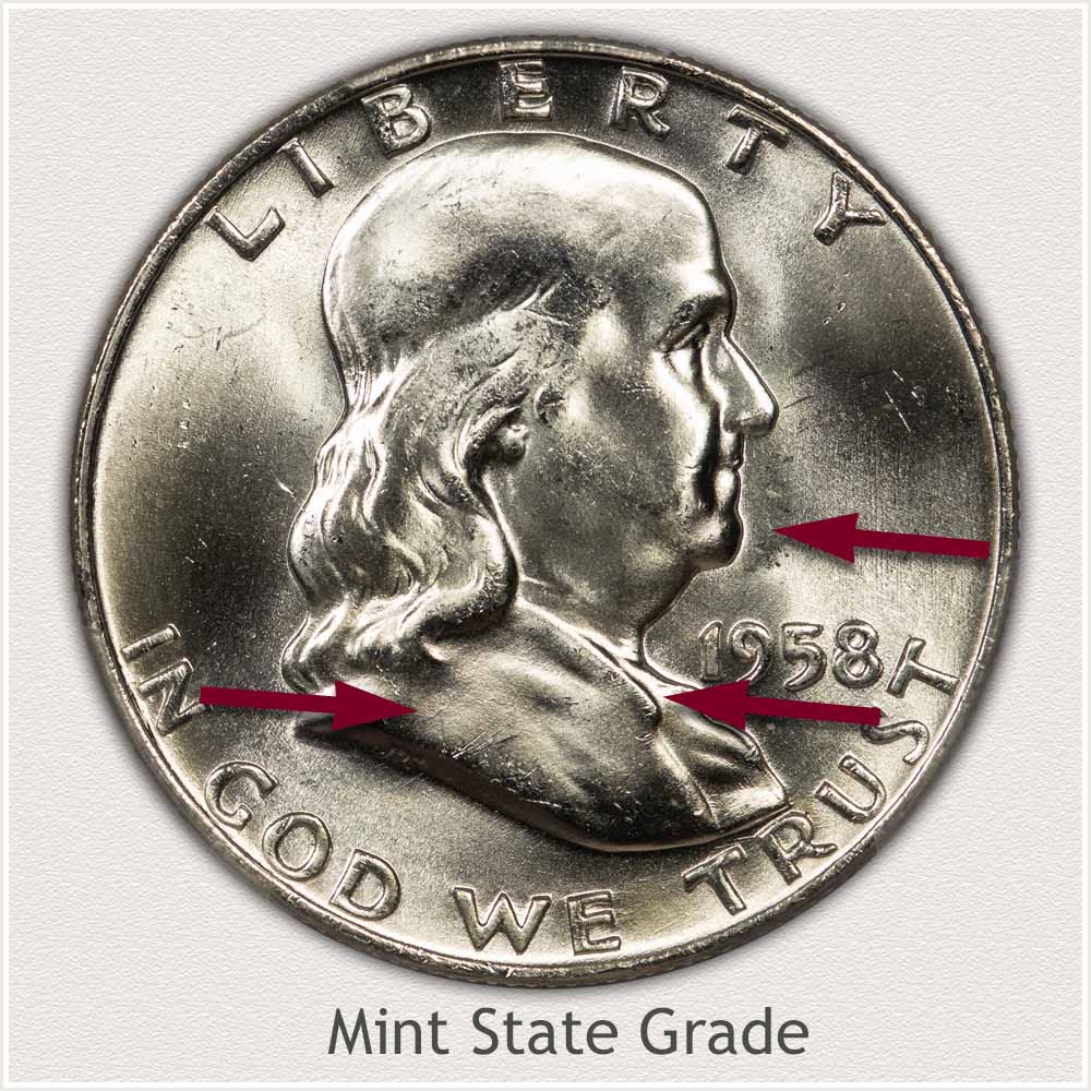 1958 Franklin Half Dollar Mint State Grade