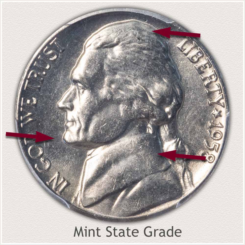 1958 Jefferson Nickel Mint State Grade