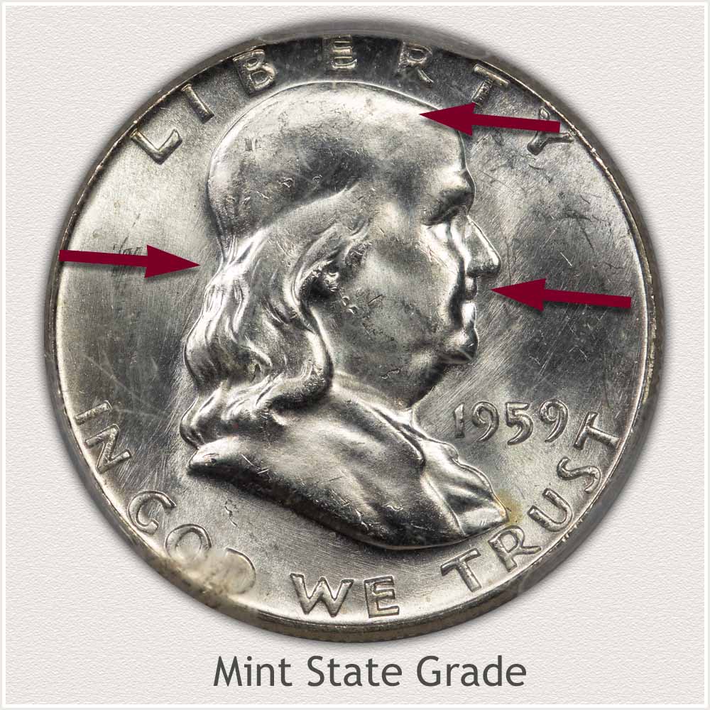 1959 Franklin Half Dollar Mint State Grade