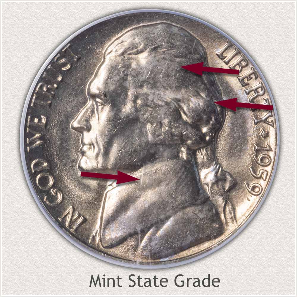 1959 Jefferson Nickel Mint State Grade