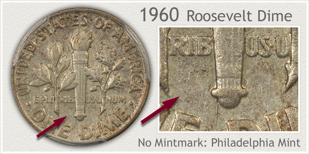 1960 Roosevelt Dime