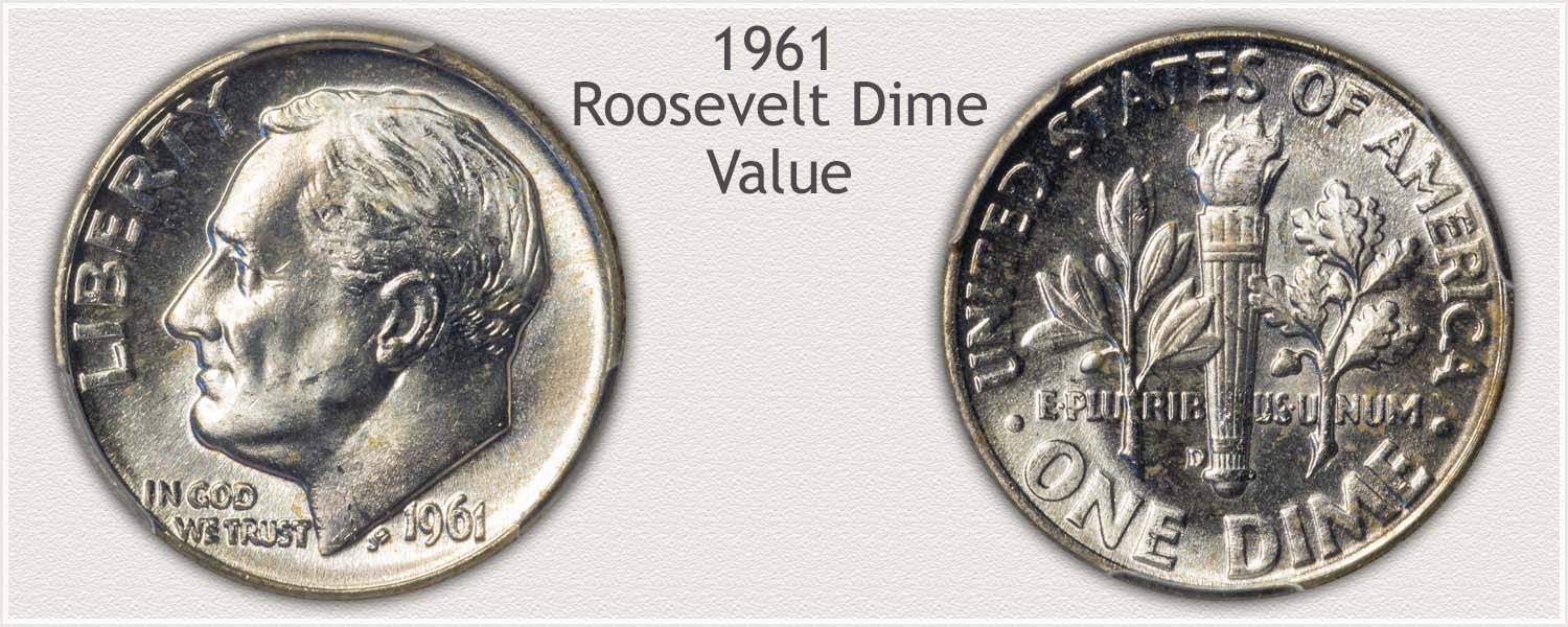 1961 Roosevelt Dime - Obverse and Reverse