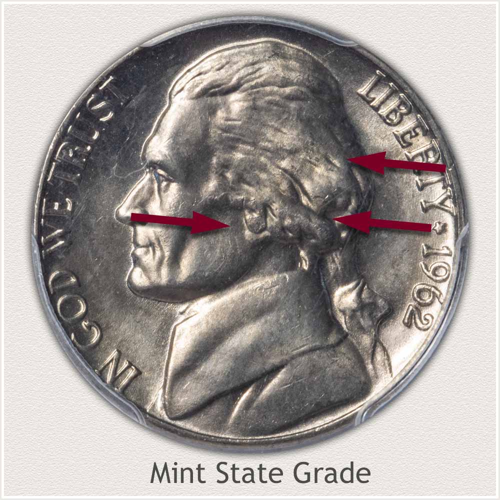 1962 Jefferson Nickel Mint State Grade