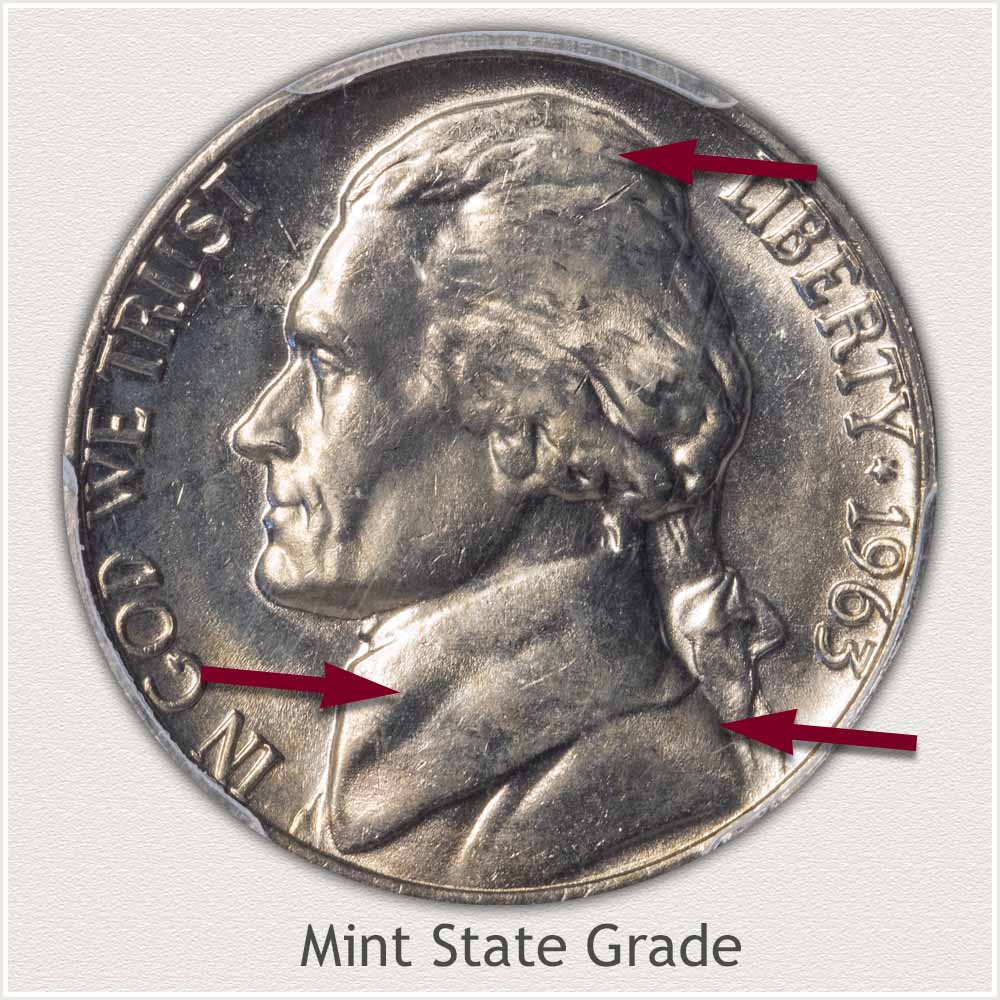 1963 Jefferson Nickel Mint State Grade
