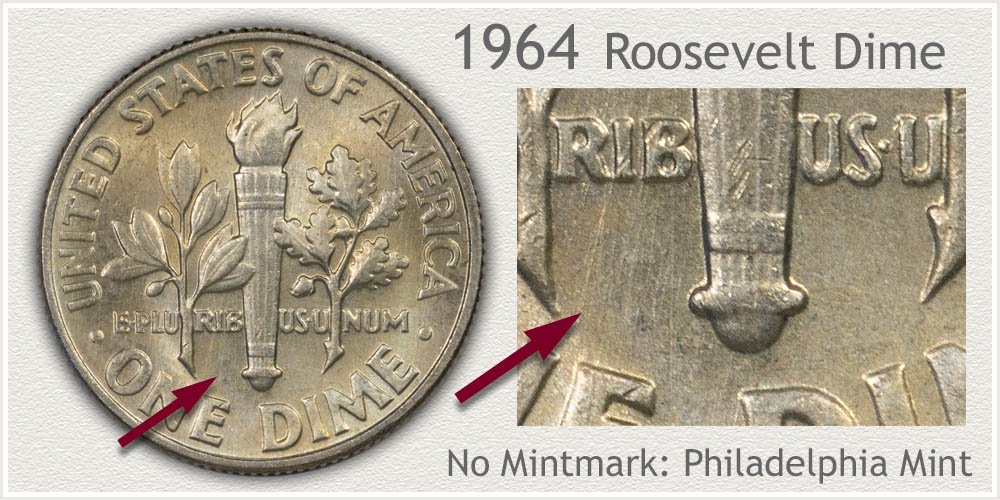 1964 Roosevelt Dime