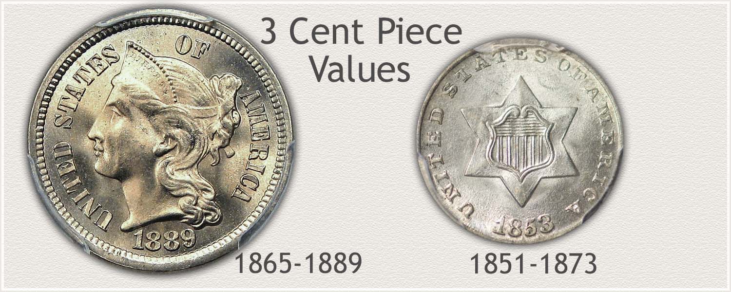 Examples 3-Cent Silver and 3-Cent Nickel Coin Series