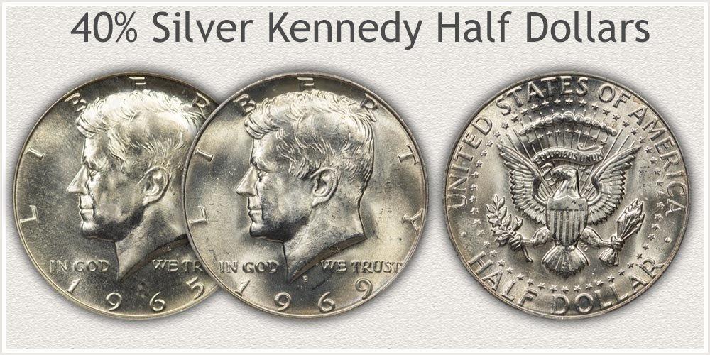 1965-1969 40% Silver Kennedy Half Dollars