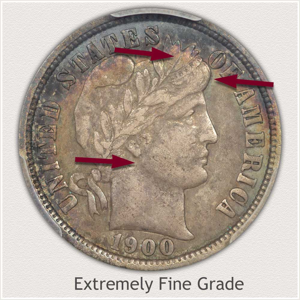 Barber Dime Extremely Fine Grade