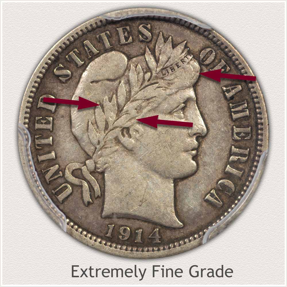 Barber Dime Extremely Fine Grade