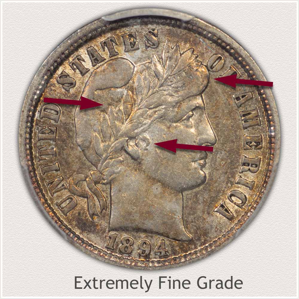 Barber Dime Extremely Fine Grade