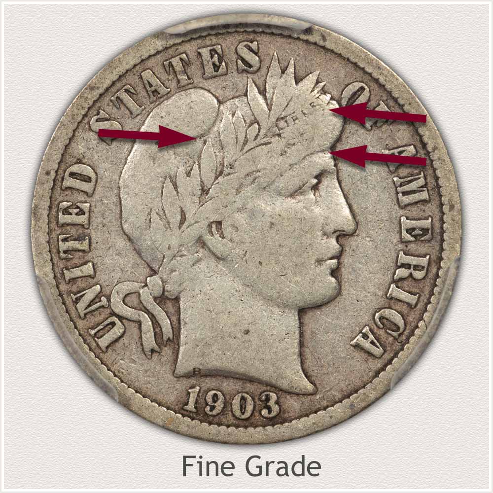 Fine Grade Barber Dime