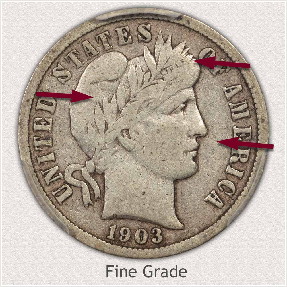 Fine Grade Barber Dime