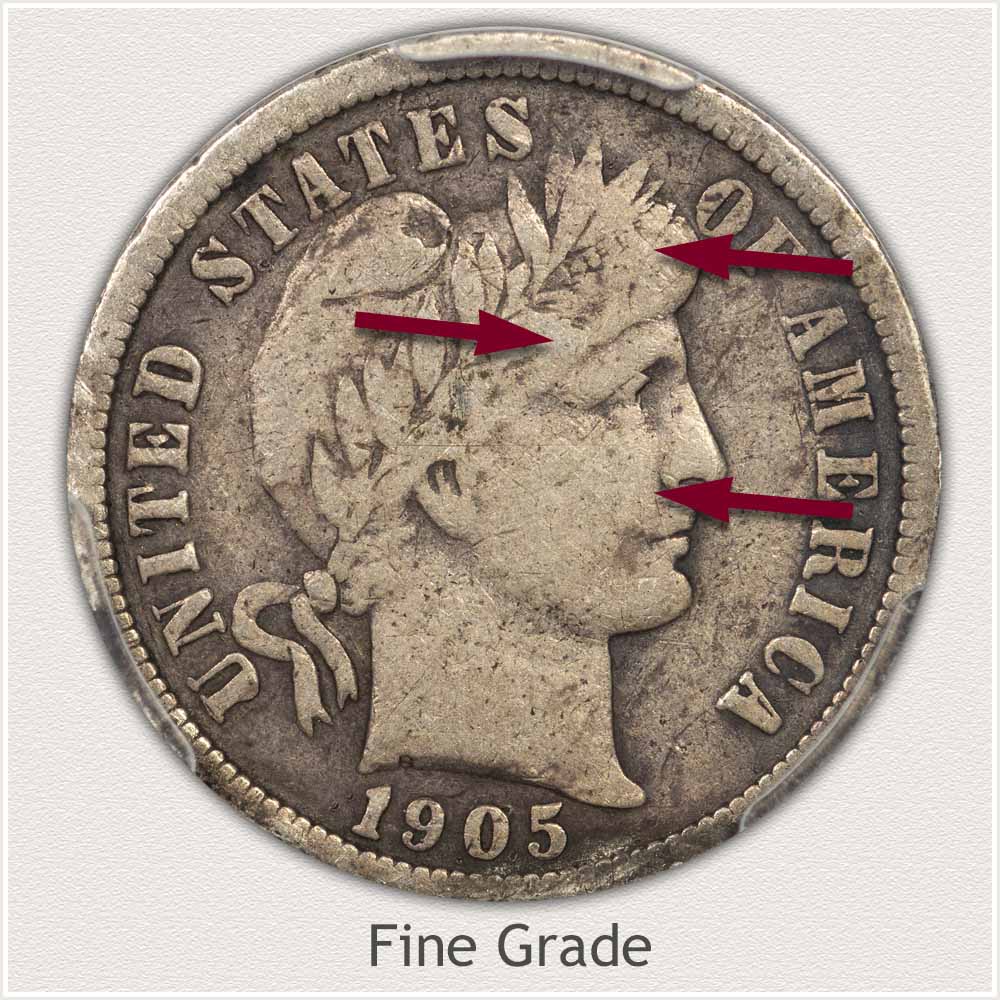 Fine Grade Barber Dime