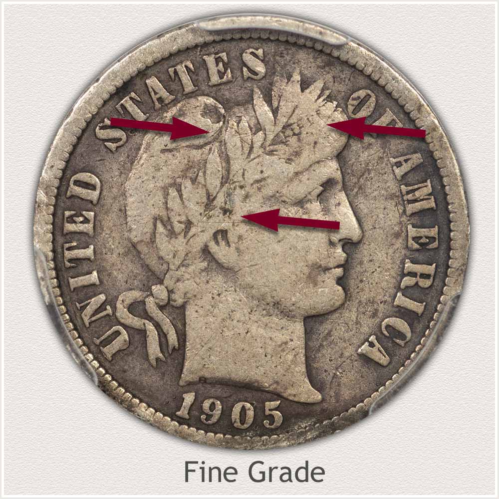 Fine Grade Barber Dime