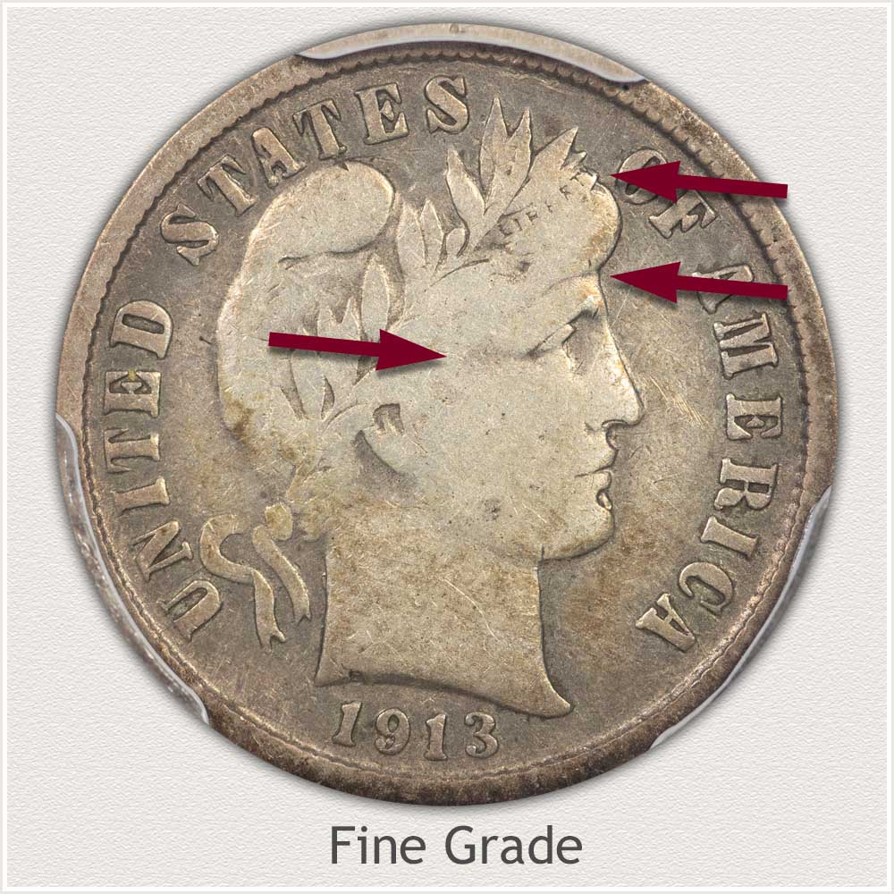 Fine Grade Barber Dime