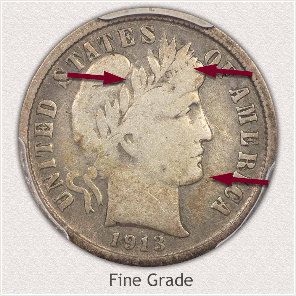 Fine Grade Barber Dime