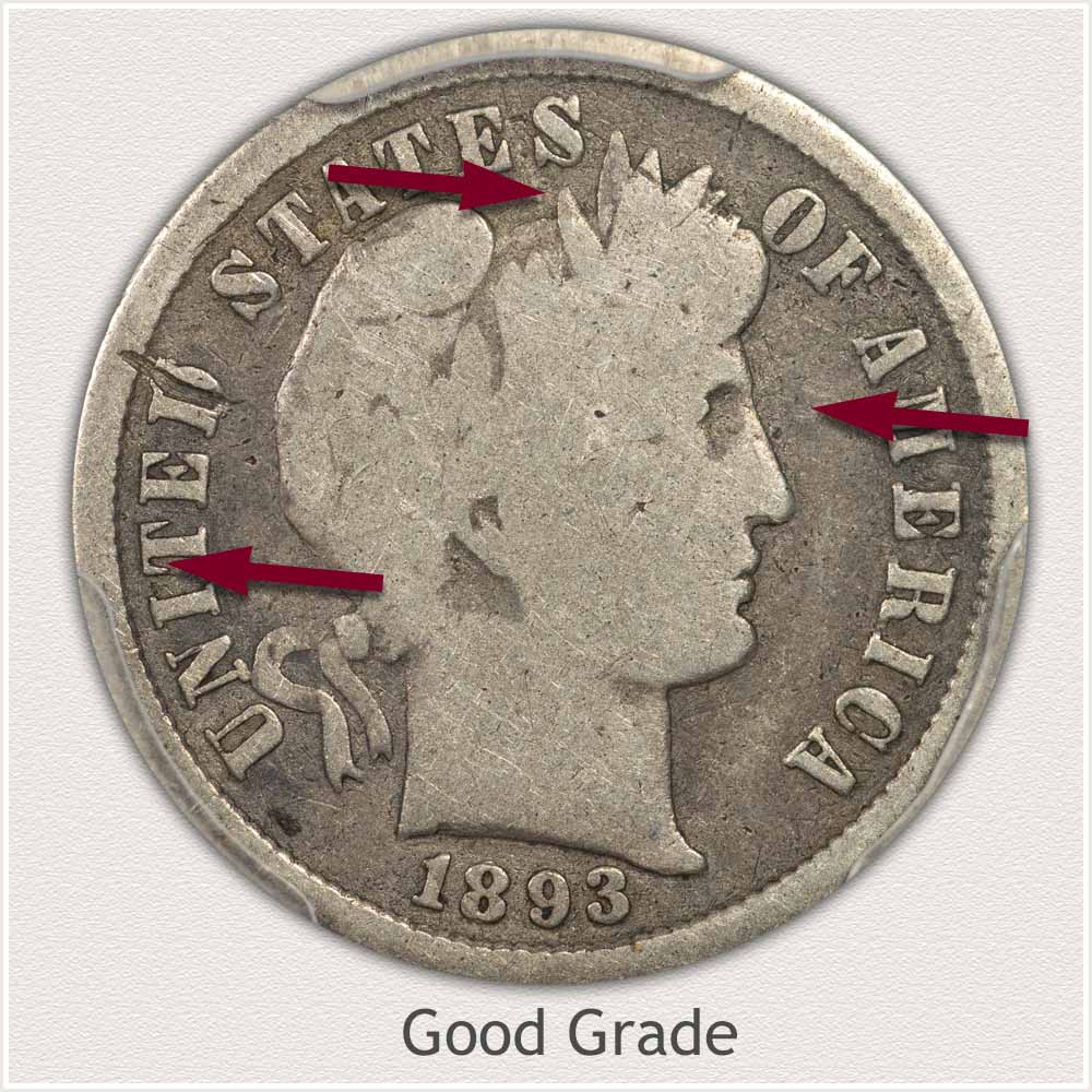 Barber Dime in Good Grade