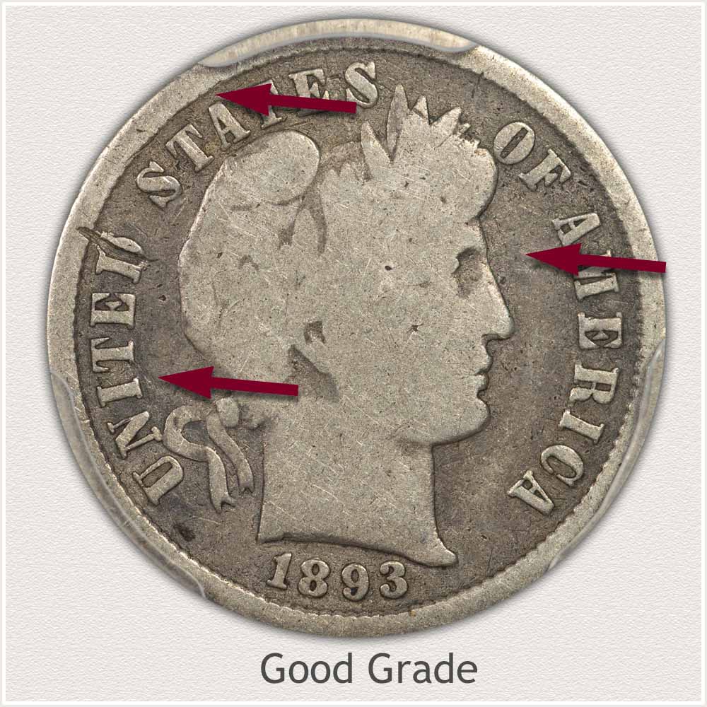 Barber Dime in Good Grade